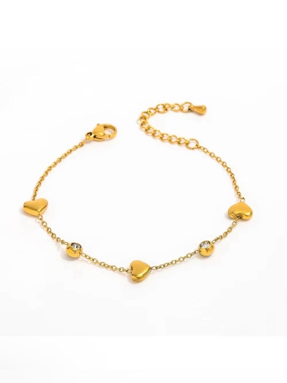 18K Gold Plated Waterproof Heart Bracelet